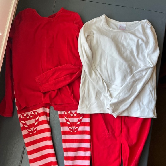 Hanna Andersson Christmas set, 2 tops and 2 leggings, 120 cm US 6-7